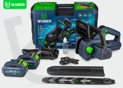 Akumuliatorinis grandininis pjūklas Wuber W04201, 20V 30cm su dviem akumuliatoriais ir įkrovikliu