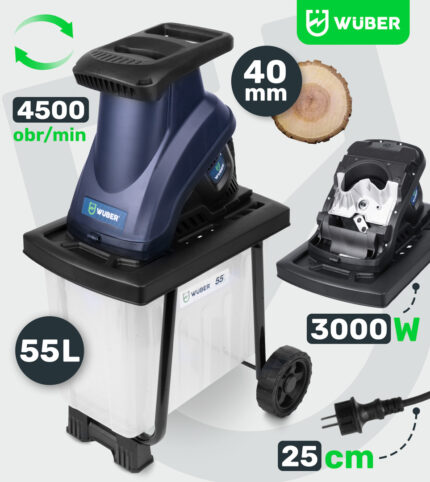 Šakų smulkintuvas 3000W Wuber