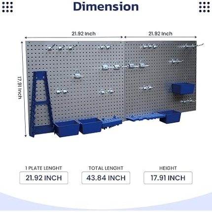 Įrankių sienelė su kabliukais 2x 55,7x45,5cm