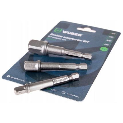 Adapteriai atsuktuvams, 3 vnt. HEX WUBER W00001