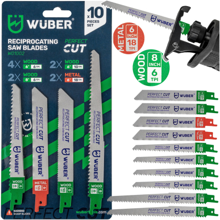 10 pjūklo geležčių rinkinys medienai ir metalui W01002