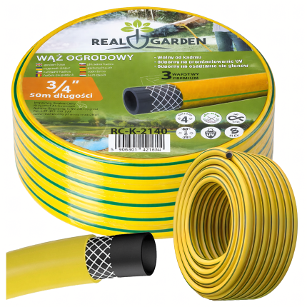 Sodo žarna, 3 sluoksnių, 3/4", 50 m, sustiprinta, sodo laistymui