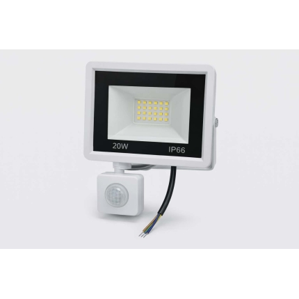 LED prožektorius 20W su judesio davikliu IP66 – lauko šviestuvas