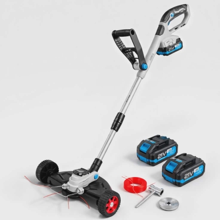 Akumuliatorinis trimeris  21V 2x4.0Ah baterijos (bešepetėlinis)