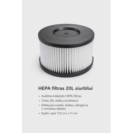 HEPA filtras 20L siurbliui