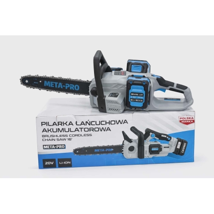 Akumuliatorinis grandininis pjūklas META-PRO 20V (16") – su baterijomis