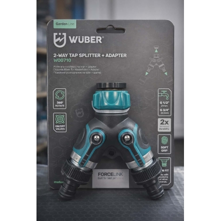 WUBER 2-ių išėjimų čiaupo skirstytuvas su adapteriu (W00710)