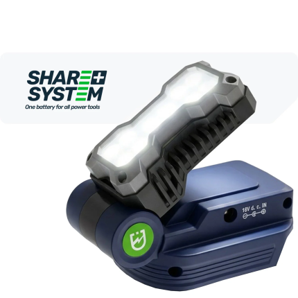 Adapteris su LED lempute ir išorine baterija 20V USB-C WUBER