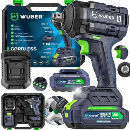 Akumuliatorinis bešepetėlinis smūginis veržliasukis 550Nm W04602