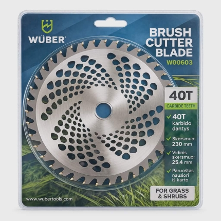 WÜBER krūmapjovės diskas W00603 – 40T (karbido dantys)