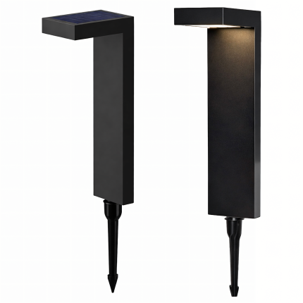 Saulės energija varomas LED sodo šviestuvas, montuojamas ant stulpo, su prieblandos jutikliu, sodui, 55 cm, 2 vnt.