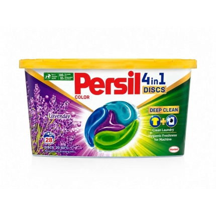 Skalbimo kapsulės PERSIL DISCS Color, 28 vnt