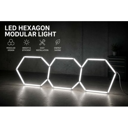 Modernus LED šviestuvas Hexagon 247x98cm