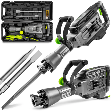 Griovimo plaktukas 1900 W, 60 J, 30 mm HEX griebtuvas, WUBER vibracijos mažinimo sistema